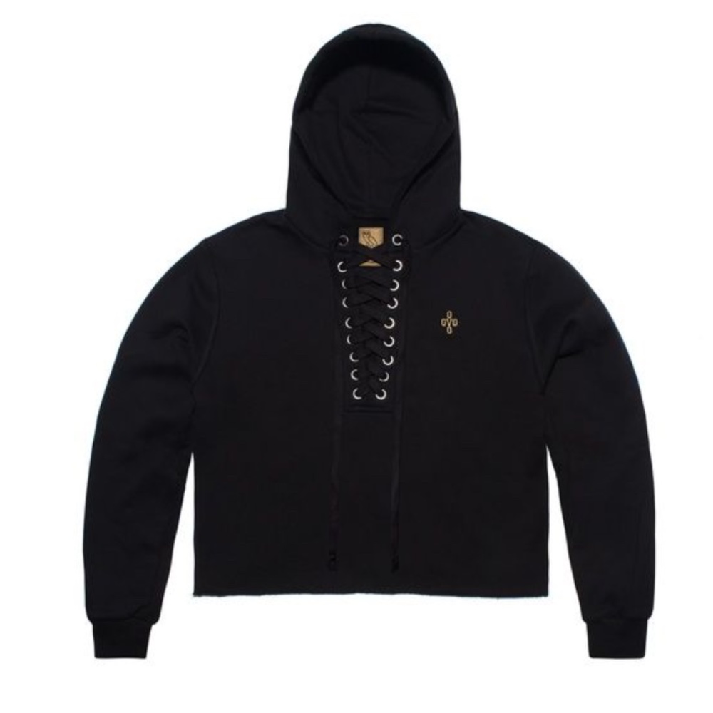 OVO Lace up Cropped Hoodie